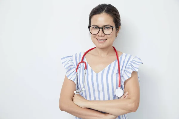 Çok güzel kadın doktor uluslararası kadın günü — Stok fotoğraf