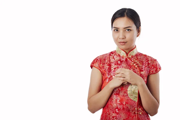 Hermosa mujer asiática feliz año nuevo chino —  Fotos de Stock