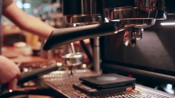 Máquina Café Ação Coffee Shop — Vídeo de Stock