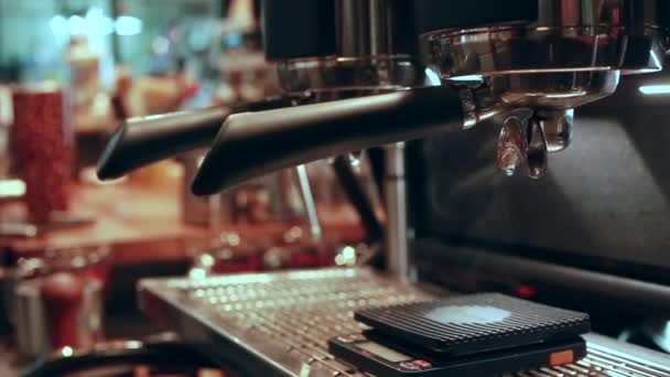 Koffiemachine Actie Coffee Shop — Stockvideo
