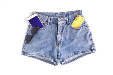 Kadınlar için moda kısa jean pantolon