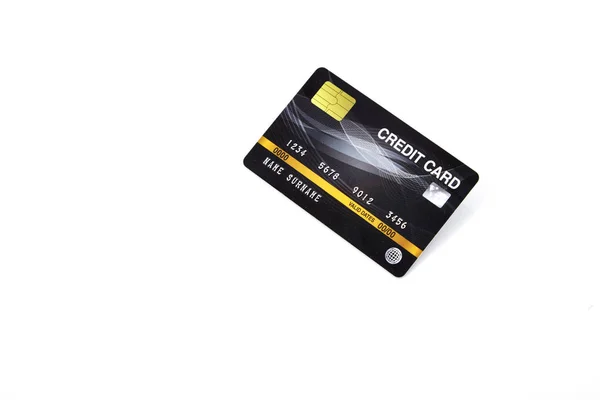 Cartão de crédito bancário preto — Fotografia de Stock