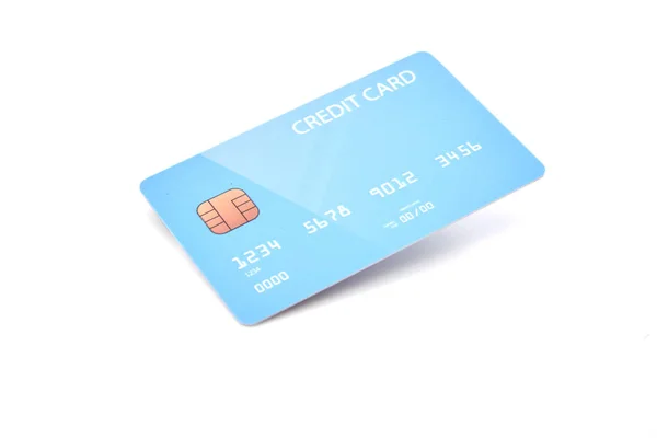 Blanco blauwe creditcard op witte achtergrond — Stockfoto