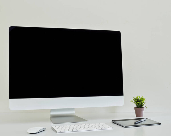 working table with computer