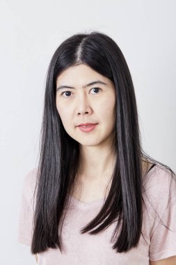 Portrait Beautiful Young Casual Asian Woman clipart