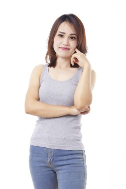 Güzel asya kadın portre stüdyosu