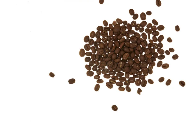 Pile of coffee beans white background — Stock Photo, Image