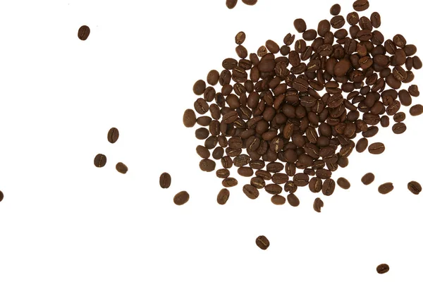 Pile of coffee beans white background — Stock Photo, Image