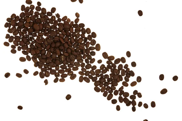 Купка білого фону кавових зерен — стокове фото
