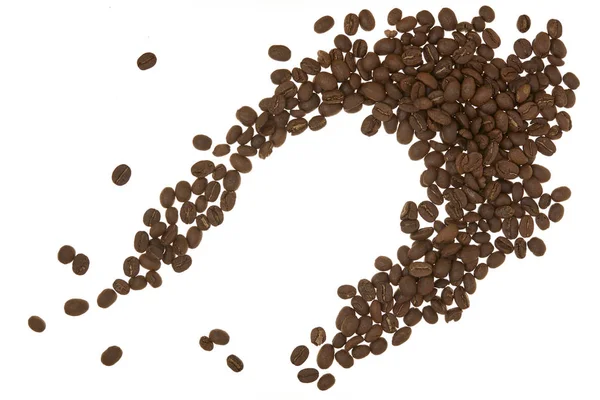 Pile of coffee beans white background — Stock Photo, Image