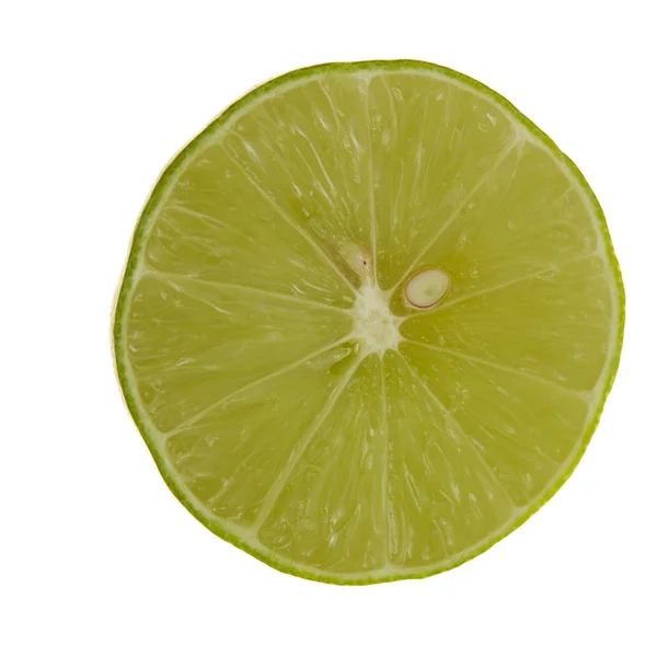 Tranche de citron vert frais sur blanc — Photo