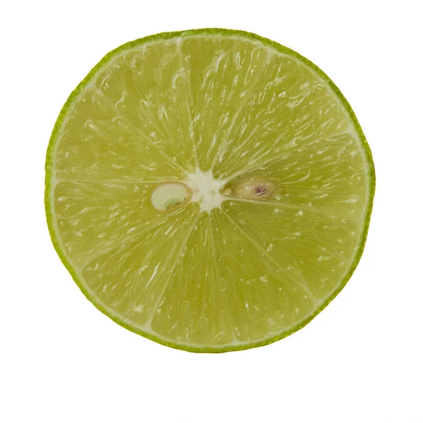 Fetta di lime fresco su bianco — Foto Stock