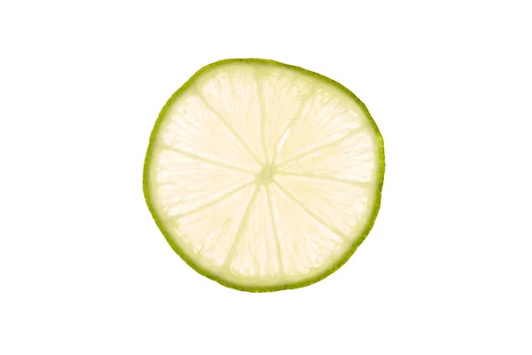 Tranche de citron vert frais sur blanc — Photo