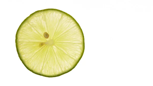 Tranche de citron vert frais sur blanc — Photo