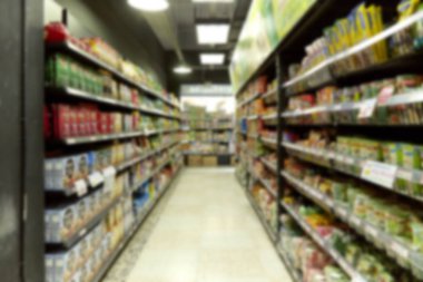 Arka plan için boş süpermarket bulanık