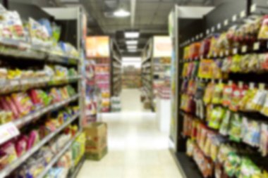 Arka plan için boş süpermarket bulanık