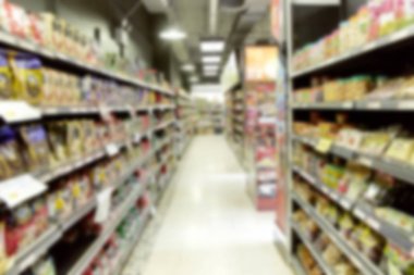 Arka plan için boş süpermarket bulanık