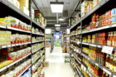 Arka plan için boş süpermarket bulanık