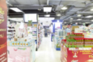 Arka plan için boş süpermarket bulanık