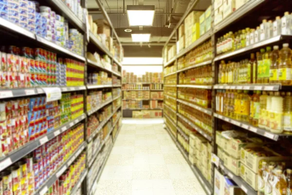 Empty supermarket blurry for background