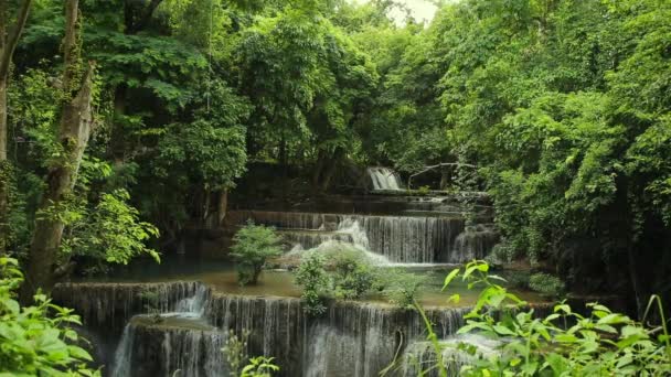 Zomer Reizen Regenseizoen Tropische Bossen Watervallen Thailand — Stockvideo