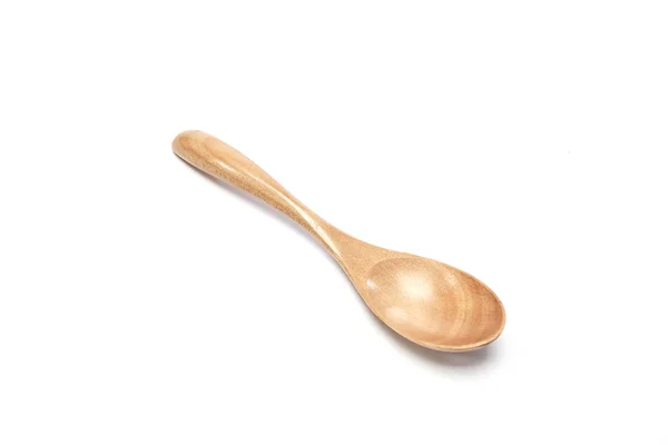 Закрытие Wooden Spoon белый фон — стоковое фото