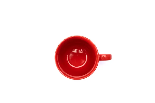 Пустой Красная чашка для кофе и чая на белом — стоковое фото