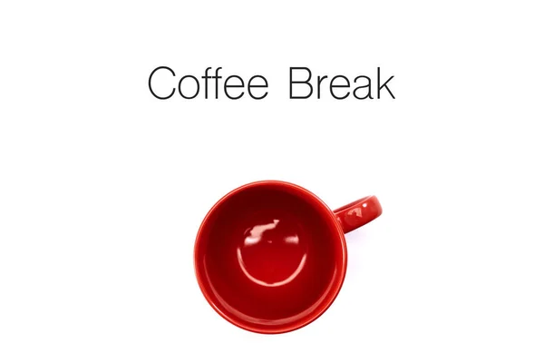 Taza roja vacía para café y té en blanco —  Fotos de Stock