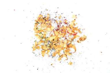 Beyaz üzerine çok renkli kalemlerden talalar