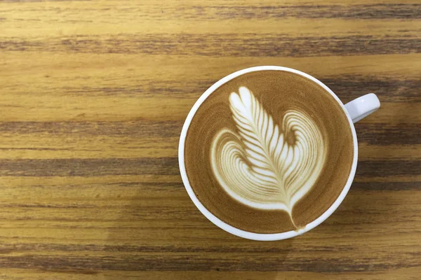 High Angle View Of Coffee On Wooden Table — Stock Photo, Image