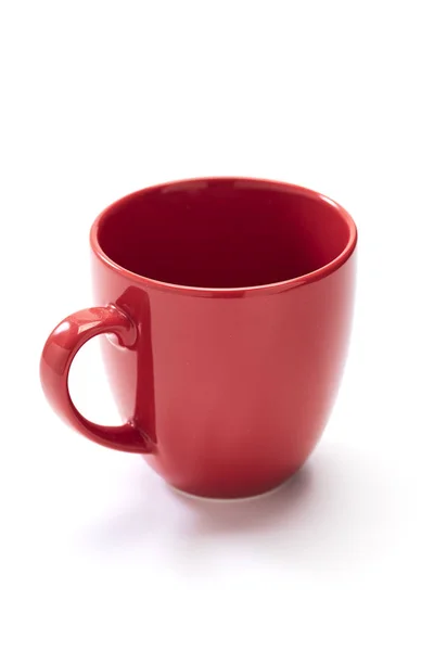 Kubek ceramiczny czerwony na białym tle — Zdjęcie stockowe