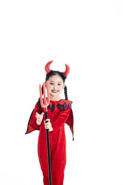 bir cadılar bayramı fantezi elbise şeytan kız