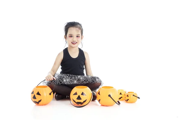 Asijská dívka s barvou na Halloween — Stock fotografie