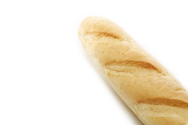 Beyaz arkaplanda ekmek