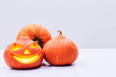 Halloween Pumpkin, komik Jack O'Lantern beyaz