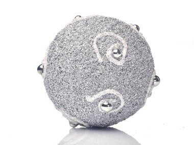 Beyaz gümüş noel bauble