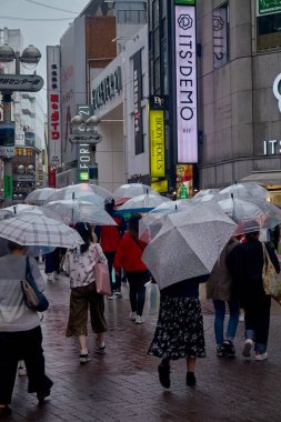 Hachiko Meydanı'ndaki insanlar, Shibuya alışveriş caddesi