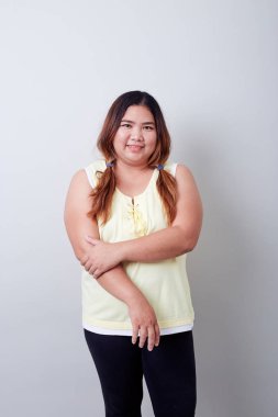 Mutlu güzel tombul kadın asya Portresi