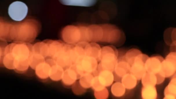 Αφηρημένο Φως Των Κεριών Φόντο Θολή Κίτρινα Φώτα Bokeh Αποτέλεσμα — Αρχείο Βίντεο