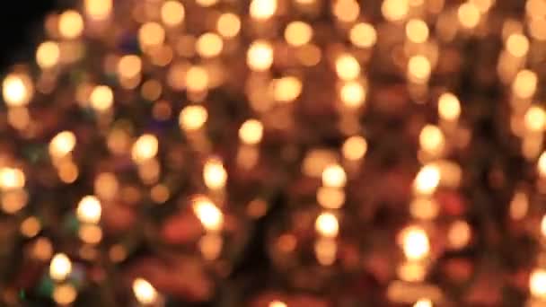 Αφηρημένο Φως Των Κεριών Φόντο Θολή Κίτρινα Φώτα Bokeh Αποτέλεσμα — Αρχείο Βίντεο