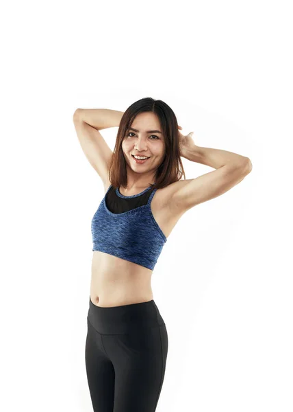 Asijská žena s tělem ve sportu — Stock fotografie