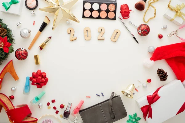 Juldekorationer presentförpackning och tillbehör kosmetiska — Stockfoto
