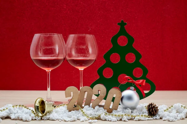 Merry New Year 2020 Christmas with celebration decorations — Stockfoto