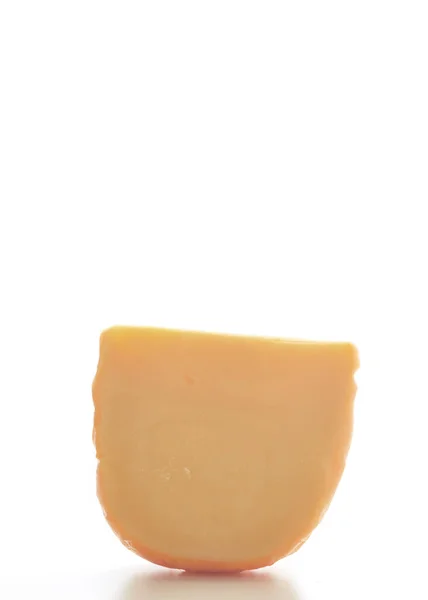 Hard Dutch Gouda Cheese Isolated White Background — Stock Photo, Image