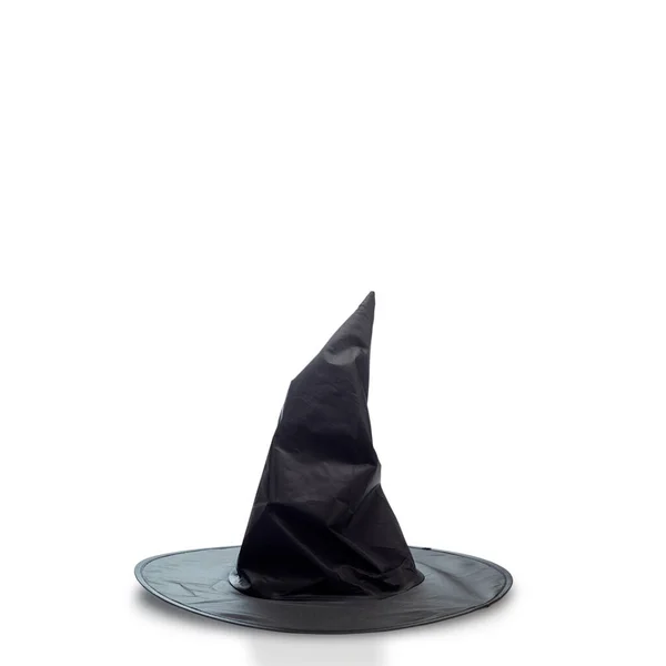 Cappello Strega Mago Decorato Cappello Strega Forma Cono Nero Isolato — Foto Stock