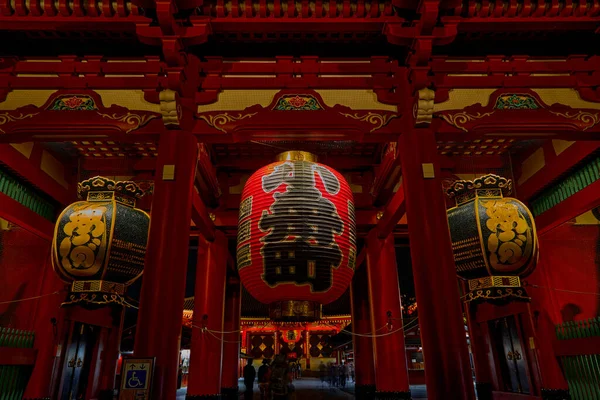 Pessoas Noite Templo Sensoji Tóquio Japão Setembro 2018 Templo Budista — Fotografia de Stock