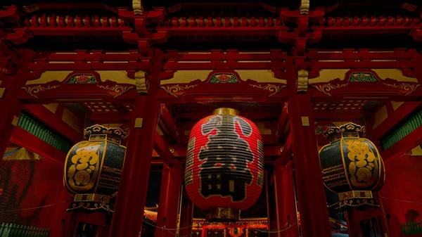 Personas Por Noche Templo Sensoji Tokio Japón Sep 2018 Templo —  Fotos de Stock