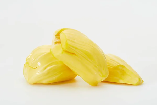 Close Peeled Jackfruit Terisolasi Pada Latar Belakang Putih Potong Tapak — Stok Foto