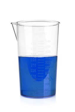 Laboratuvar cam eşyalar beyaz arkaplanda izole edildi 