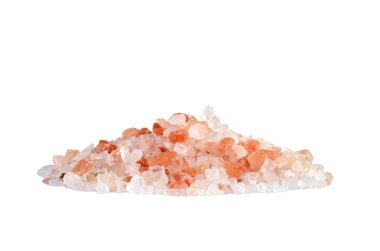 himalayan pink salt, isolated on white clipart